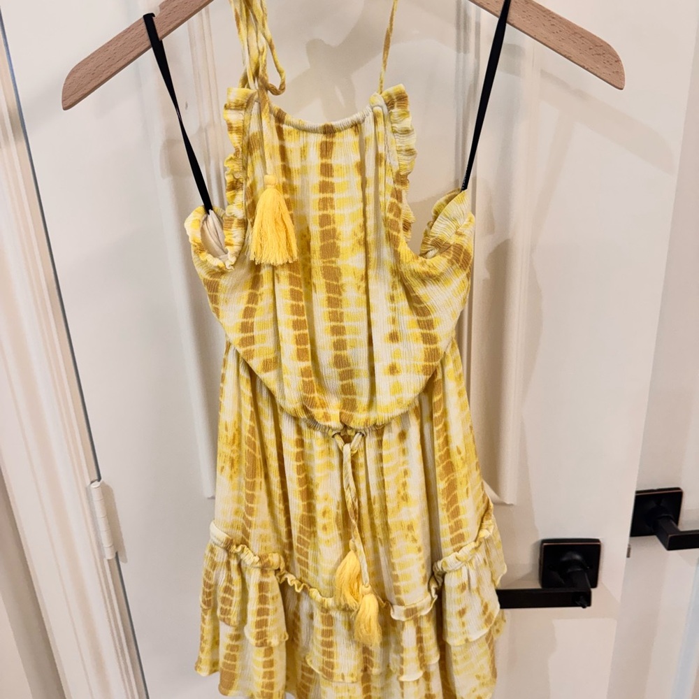 MAJORELLE Yellow Tie-Dye Dress